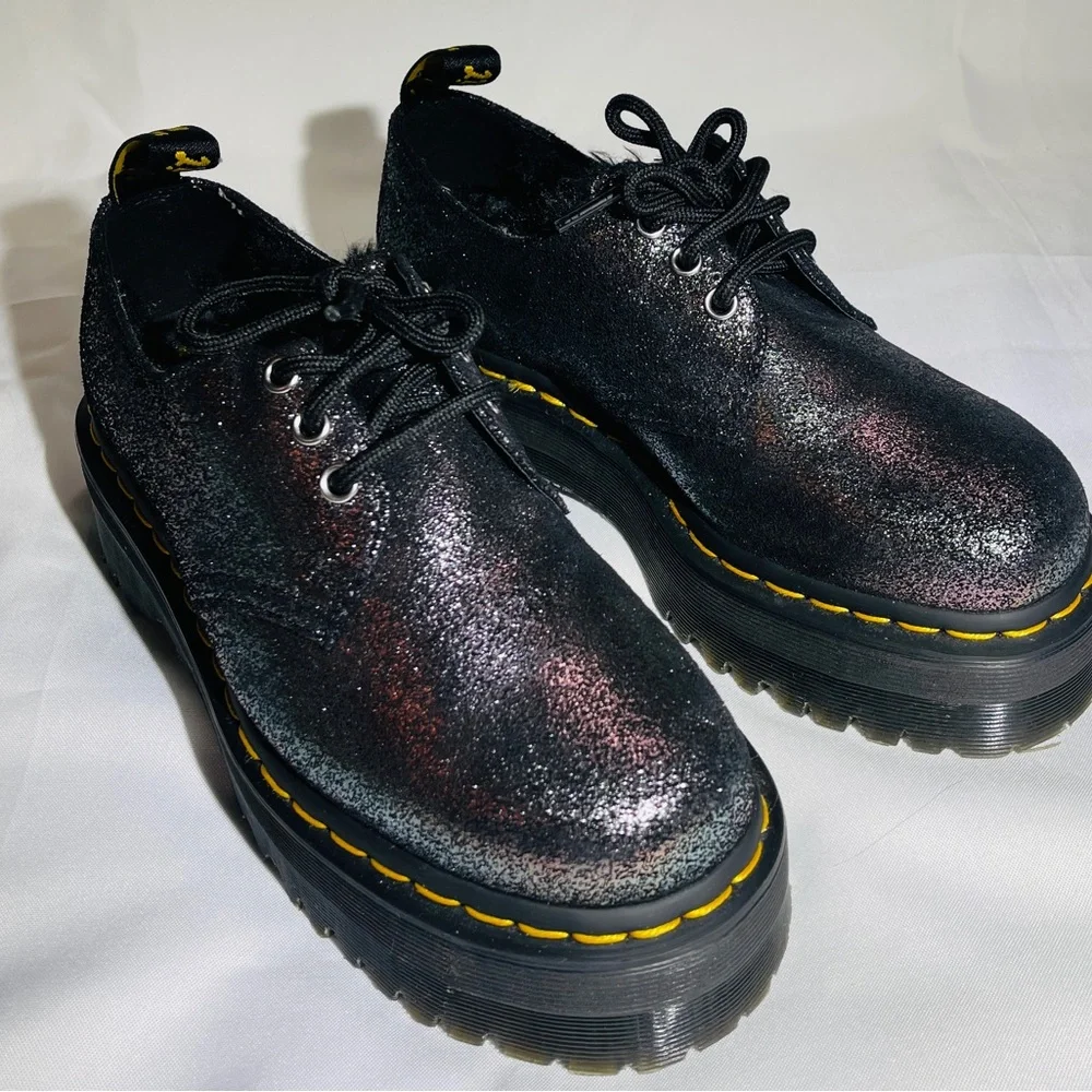 Dr. Martens Black Glitter Shoes - Picture 1 of 5
